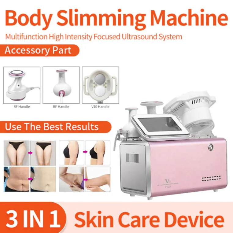 V5 Pro Rf Slimming Beauty Machine High Intensity Focused Ultrasound Fat Cavitation Rf Fat Reduce Body Shape Roller Beauty Machine652