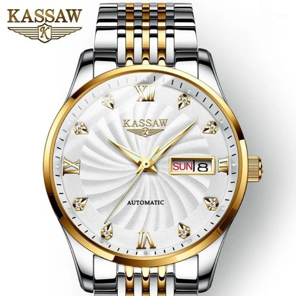 Schweiz Mechanical Watch Men handled safir kassaw vattentäta klockor manlig relogio maskulin armbandsur328y