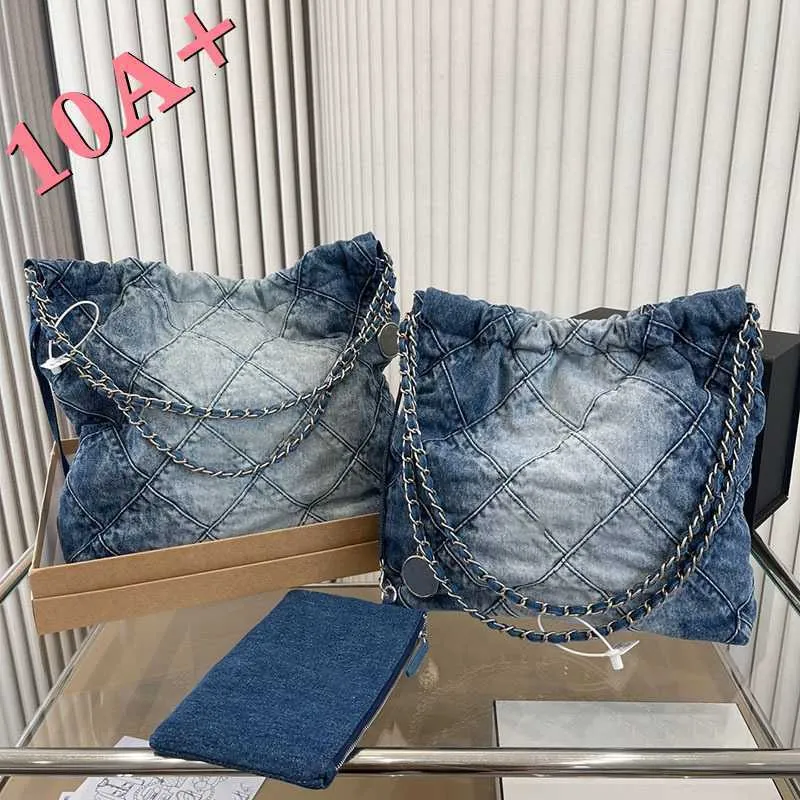 Bolso crossbody blue flap 9a diseñador de lujo bolso de mujer compras hombro vintage denim bordado impresión plata hardware da