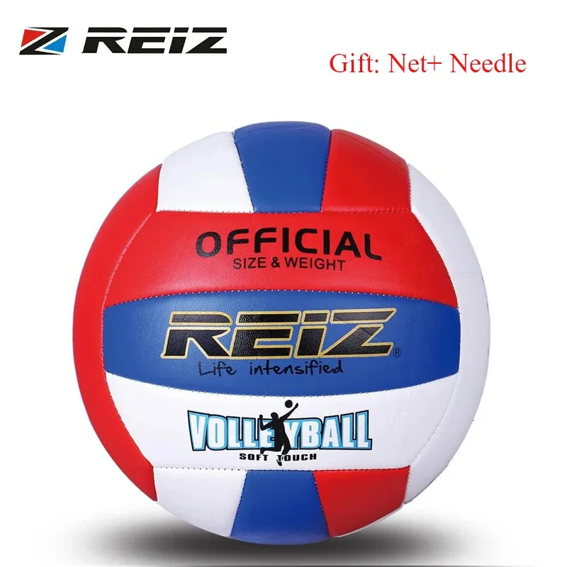 REIZ Professional Soft PU Volleyball Ball Competition Training Men Women Official Size Weight Touch 240226