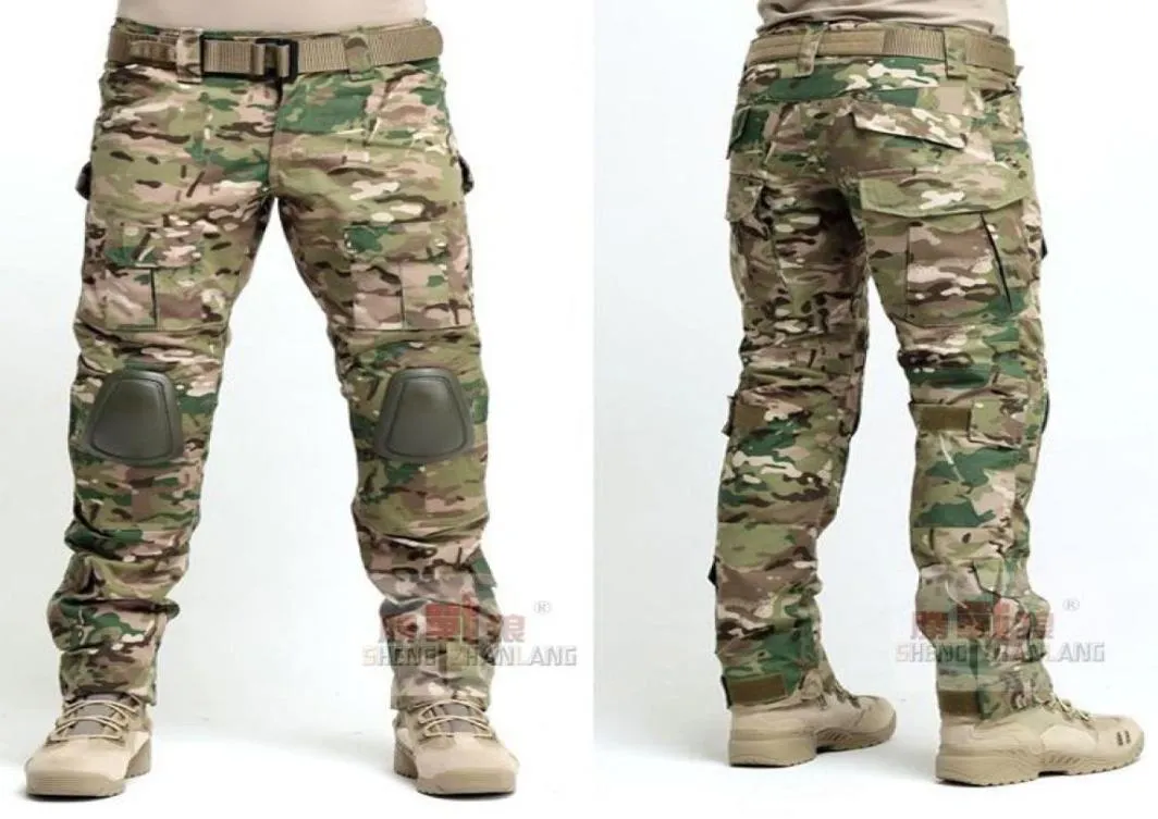 Taktiska män BDU Rapid Hunting Assault Combat Airsoft Pants with Kne Pads War Game Trousers 9 Colors8789818