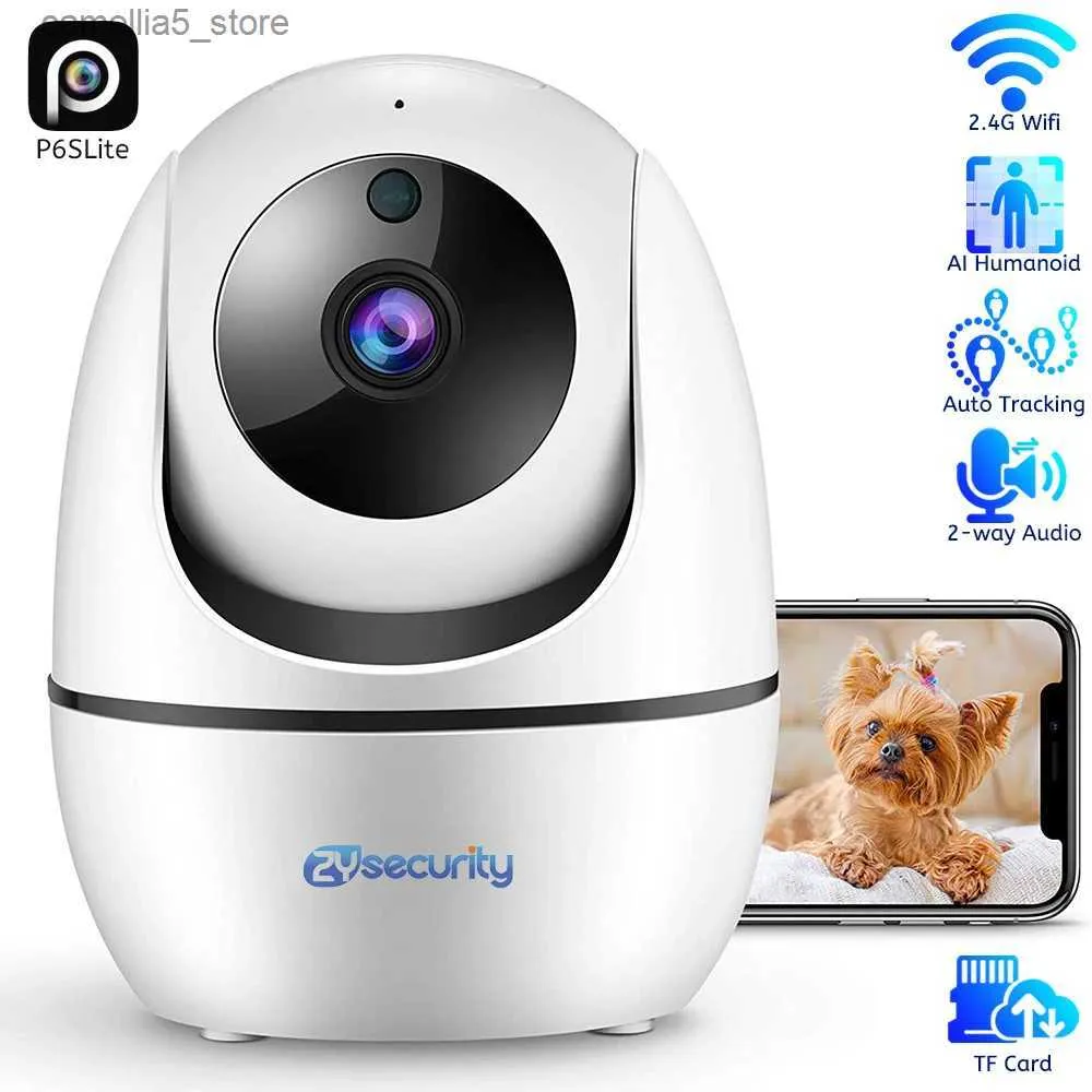 Baby Monitor Camera Pan/Tilt WiFi Security Camera för Baby Monitor FHD 1080p Dog Motion Detection Automatisk spårning Bidirectional Audio Q240308