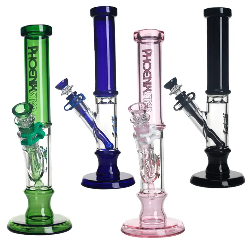 Phoenixstar新しいストレートガラス喫煙Bong Hookahs Water Bongs Smoking Water Pipe Tobacco Pipes Glass 11.5 ''