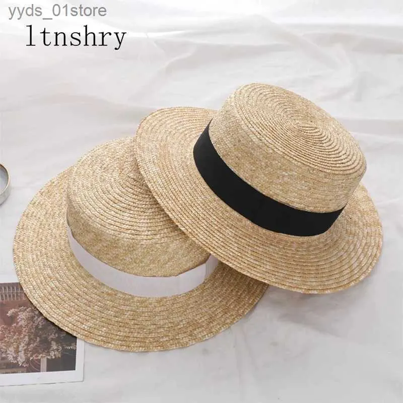 قبعات واسعة الحافة قبعات دلو 2019 صيف امرأة واسعة الحافة القبعة أزياء تشو بايل لا شمس القبعات القمح القمح بنما شاطئ القبعات Cheu feminino CS L240308