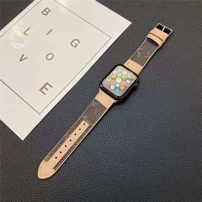 Correas de reloj Apple de diseñador de moda de cuero genuino Correas de reloj para Apple Watch series 3 4 5 6 7 8 9 Correa de reloj 38 mm 40 mm 41 mm 42 mm 44 mm 45 mm 49 mm cubierta de bandas iwatch