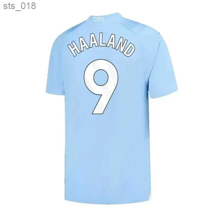 Fußballtrikots 22 23 24 Haaland Grealish Mahrez Mans Städte De Bruyne Foden Fußball Tops Shirt Kinder Kit Sets J.aarez S NeujahrH240308