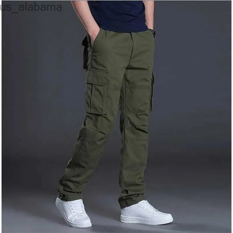 Men's Pants Designer Spring Cargo Pants Mens Baggy Regular Cotton Trousers Male Combat Tactical Pants Multi Pockets 240308