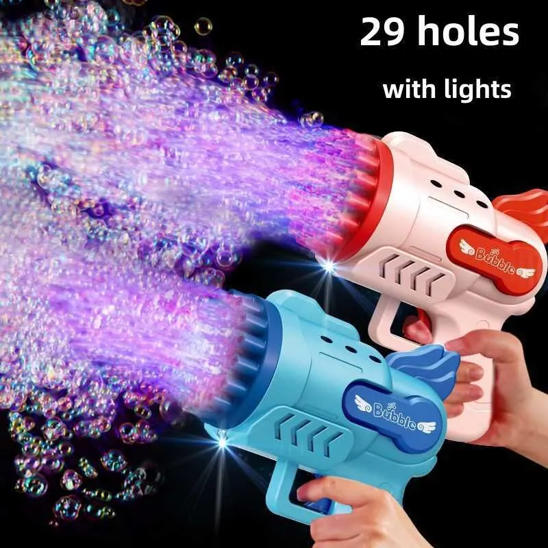 Play Water Fun 1pc pistola de bolhas colorida com bolhas ricas criador de bolhas para meninos e meninas, perfeita para festas, casamentos e diversão ao ar livre no verão