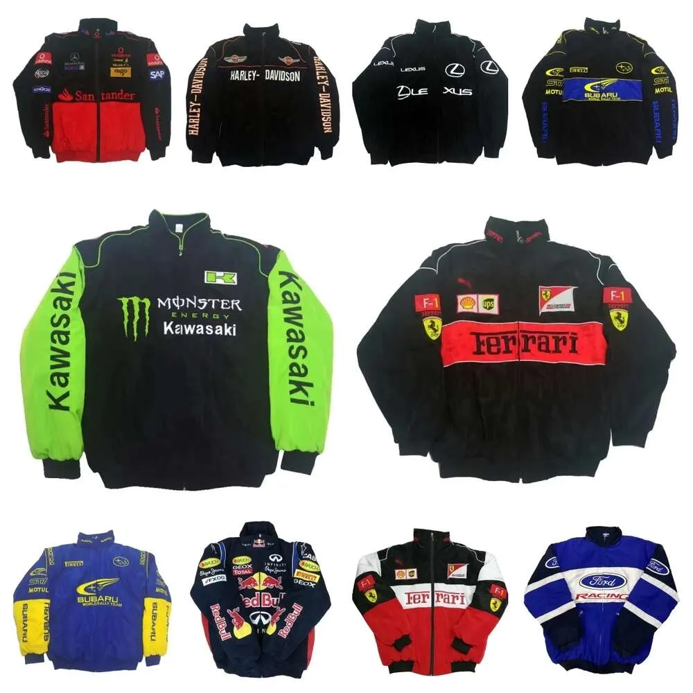 AF1 F1 Formel One Racing Jacket F1 Jacket Autumn and Winter Full Embroidered Spot Sales Långärmad jacka Retro Motorcykeldräkt Jacka Team Bomullskläder DJ