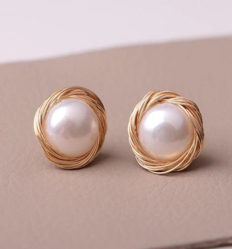 Stud Baroque Naturel Perle Boucles D'oreilles Intelligentes Pour Femmes Simple Main Faisant Des Charmes D'affaires Élégant Cadeau De Noël Bijoux AccessoireStu6753953