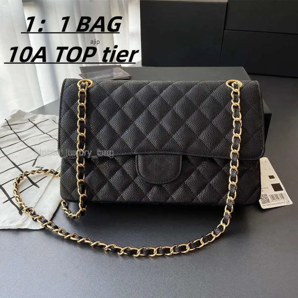 10A Women Wallet Black Handbag Caviar Gold Chain Classic Flap 25cm Counter Bag Bags Pags Satchel