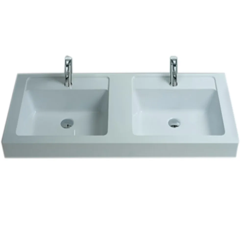 1200 ملم الحمام مستطيل السطح الصلب الحجر كونترتوب الوعاء بالوعة من الأزياء الحجر الحجر الغرور washbasin rs3806