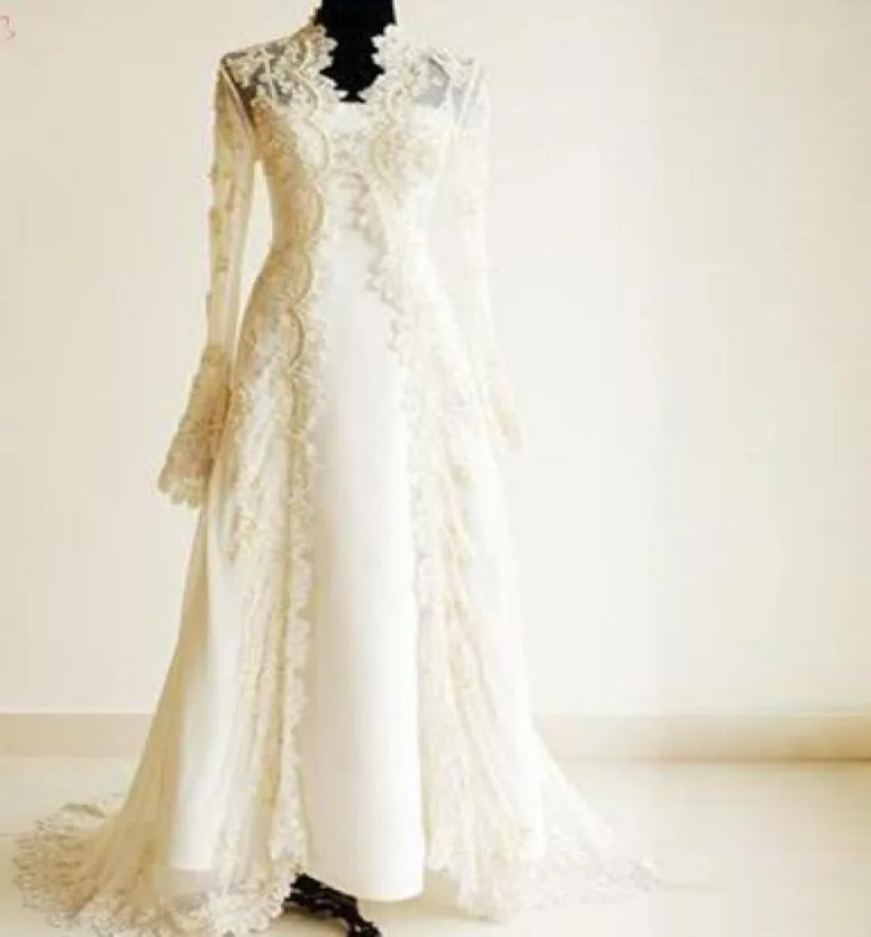 2018 New Long Lace Wedding Jacket長袖