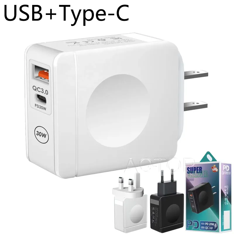 12W/20W Type-C+USB Dual Port fast charging Wall Adapters For Samsung iphone Xiaomi Mobile Phone Charger CE Certified