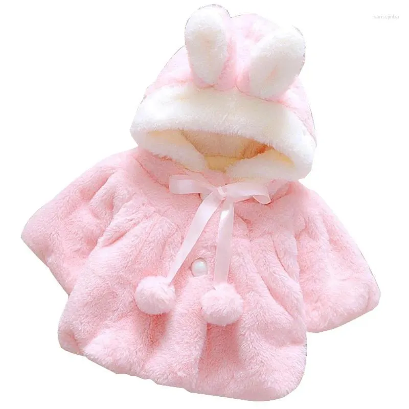 Coucher down bébé fille vêtements oreilles en peluche filles automne hiver chauds à capuche