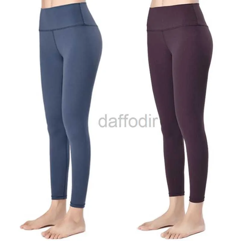 Aktywne spodnie wysokie LL Kobiety legginsy TALIST Trening Ubrania Czarne różowe kolorowe kolor Gym Zużycie Elastyczne Fiess Lady Outdoor Sports Species Prana Yoga Outfit 240308