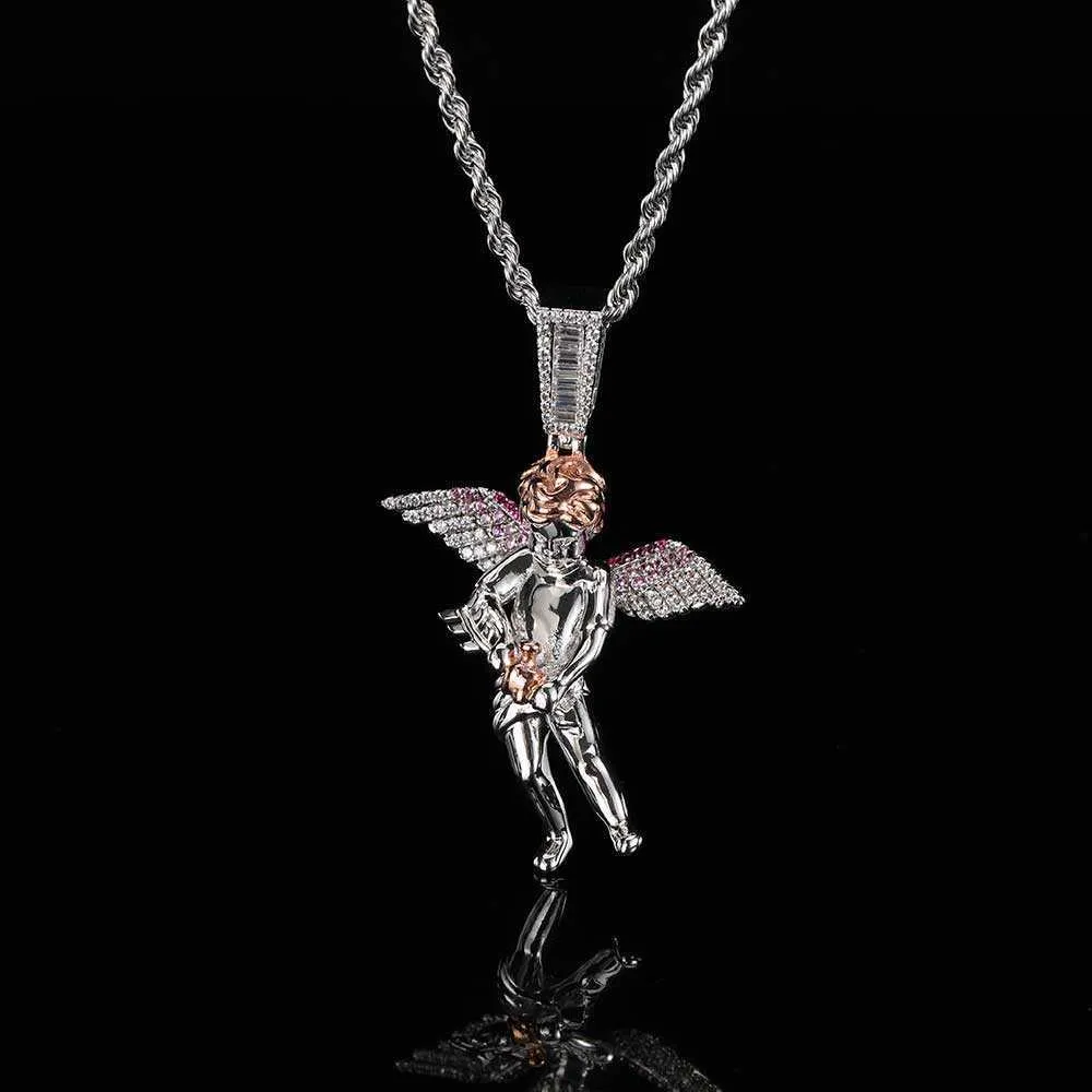 Collier d'ange personnalisé bijoux délicat chaîne de diamant à la mode déclaration charme Simple jésus Moissanite pendentif 925 collier hamsa en argent