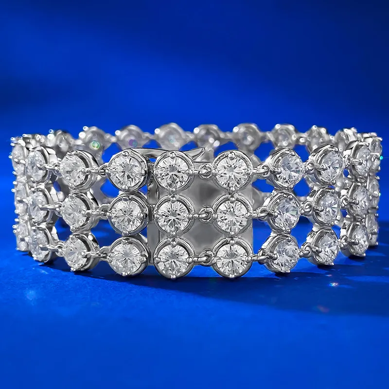 Bracelet tendance en diamant Moissanite, en argent Sterling 100% véritable, Bracelets pour femme et hommes, bijoux de fiançailles, cadeau