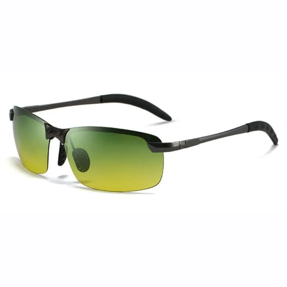 Gafas de sol polarizadas cuadradas para hombre, gafas de visión nocturna de 66mm, gafas de sol de diseñador para día y noche, gafas de sol UV400 para hombre con estuche307e