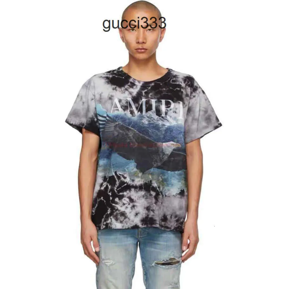 Amirirlies Bin Männer Designer Amari Alt Beschädigt Amirl Frauen Luxus Amirlies Mode Kleidung T-Shirts Am T-Shirt Gewaschen Amis Tie Dye Imiri Direkt Amiiri Spray Eagle Tsh