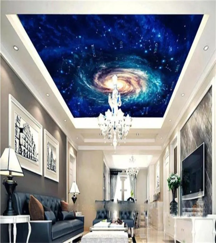 Taille personnalisée 3d po papier peint salon plafond mural universel Vortex 12 Constellation photo toile de fond papier peint non tissé wa16387684665