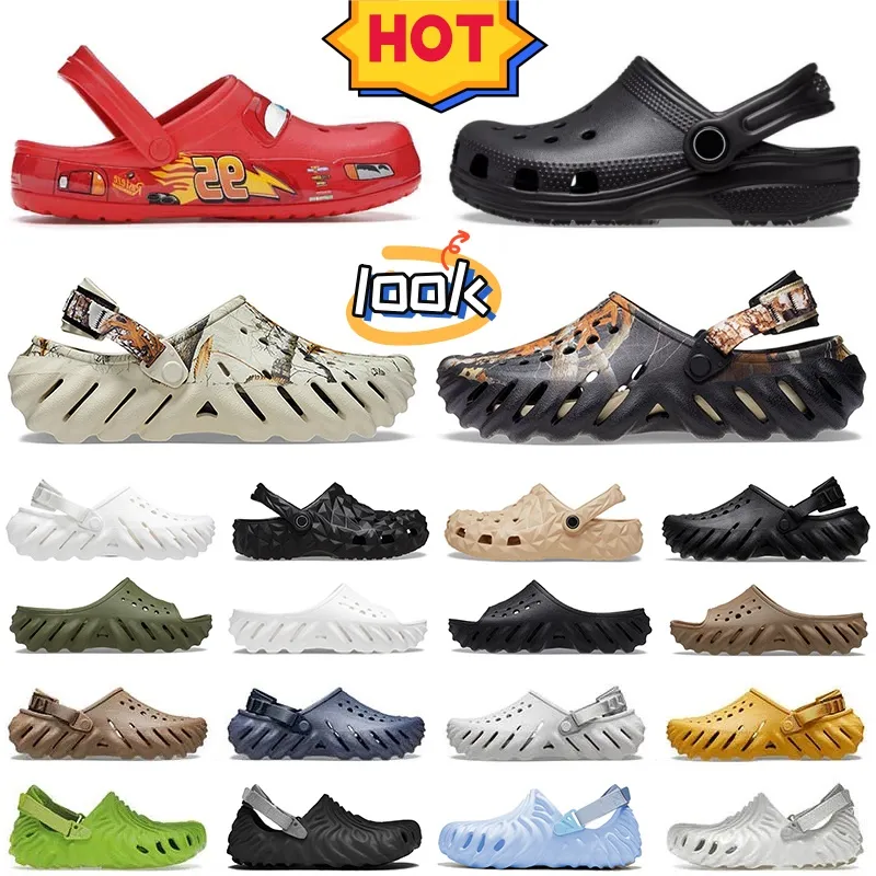 Designer auto's verlichtingsplatform slippers rode sandalen slijbanen beroemde damesheren heren zomer krokodil kleurrijke schoenen echo slipper glides drievoudige zwarte sandaal charmes