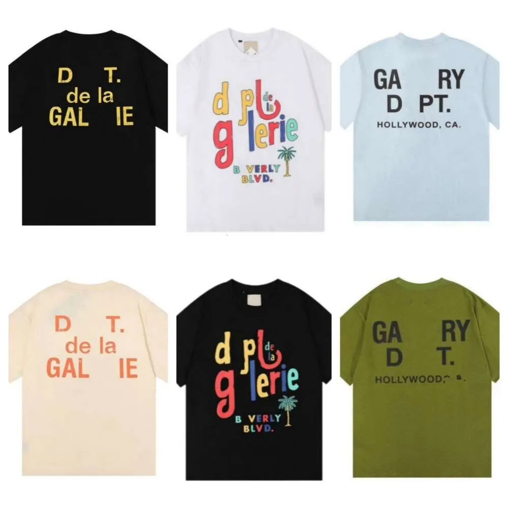 Gallary Dept Shirt New High Street Fashion Brand Rétro Coloré Impression Lâche Couple Manches Courtes Gallerydept T-shirt pour Hommes Femmes Demi Manches T-shirts Fs9