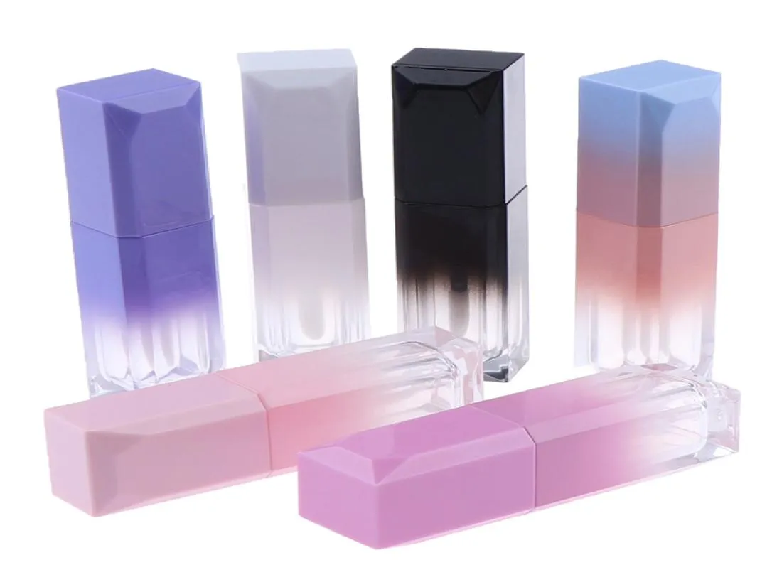 5 ml Gradient Färgflaska Lipgloss Plast Tom Clear Lip Gloss Tube Eyeliner Eyelash Container Färgglada DIY -läppar flaskor Cosmeti8018897