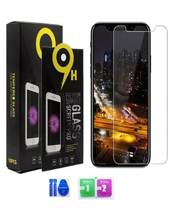 Protetor de tela de alta transparência 25D Filme de vidro temperado anti-riscos para Samsung A11 A12 A21 S21 Ultra LG iPhone 12 Mini 11 Pro Max X1410360
