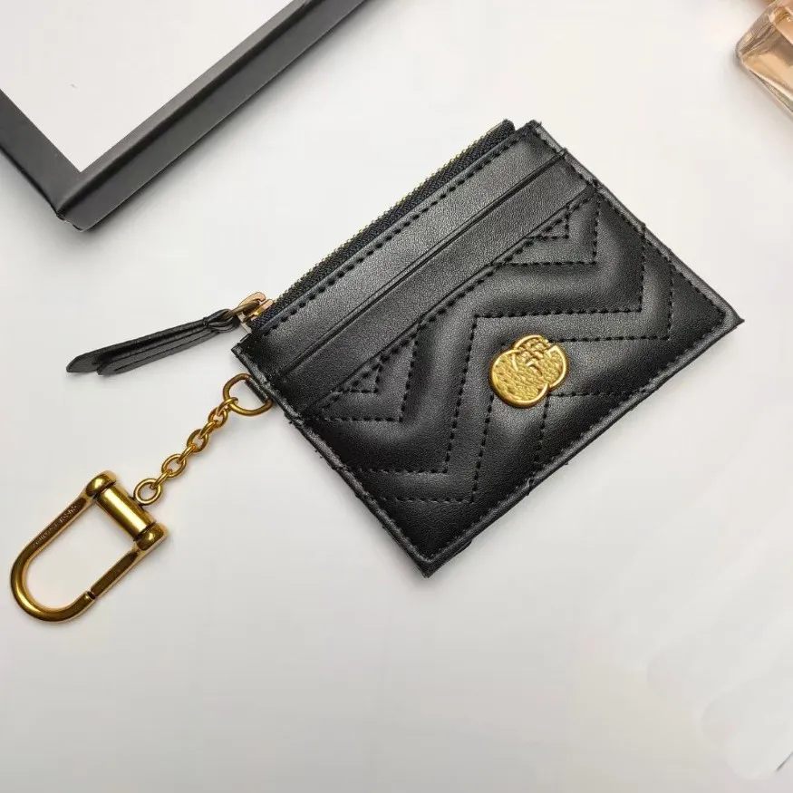 22ss Designer Coin Purses Holder Men Womens Cards Holders Black Lambskin Mini Wallets Coin purse Leather Bag291K