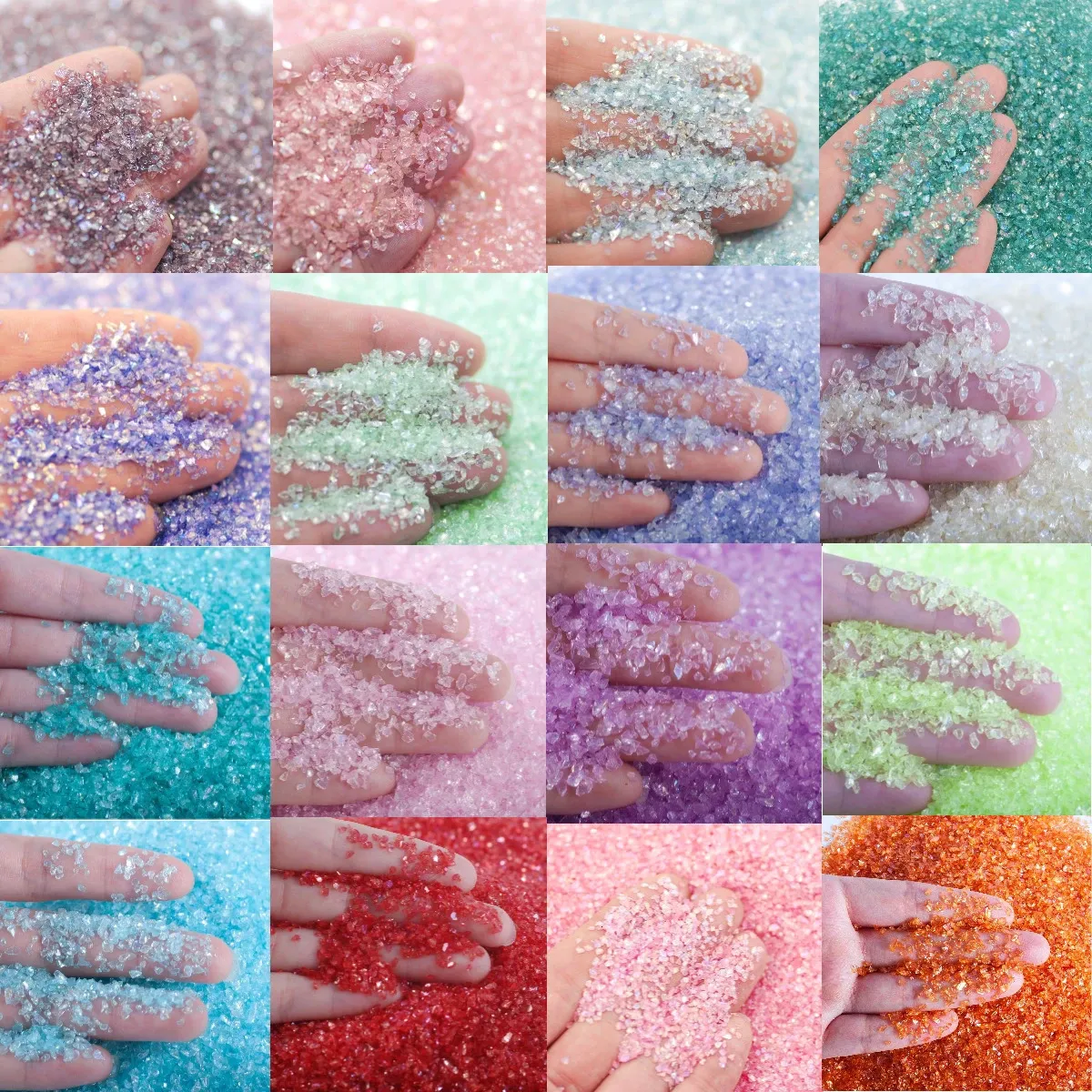 450G 3D Flash Oregelbundet lyxglas krossade stenar 51Kolorer kristall strass för DIY nagelkonst/konstverk dekorationsmaterial 240301