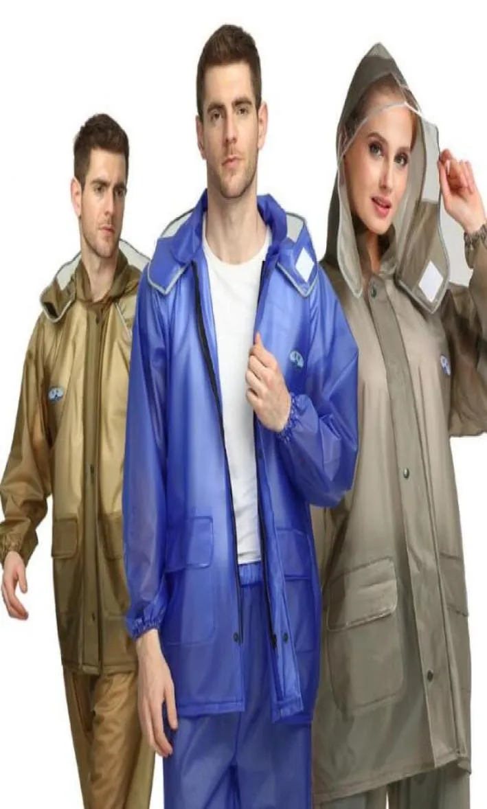 Adulte épaississement équitation imperméable PVC fendu imperméable costume Camping en plein air imperméable imperméable unisexe mode pluie Wear9490099