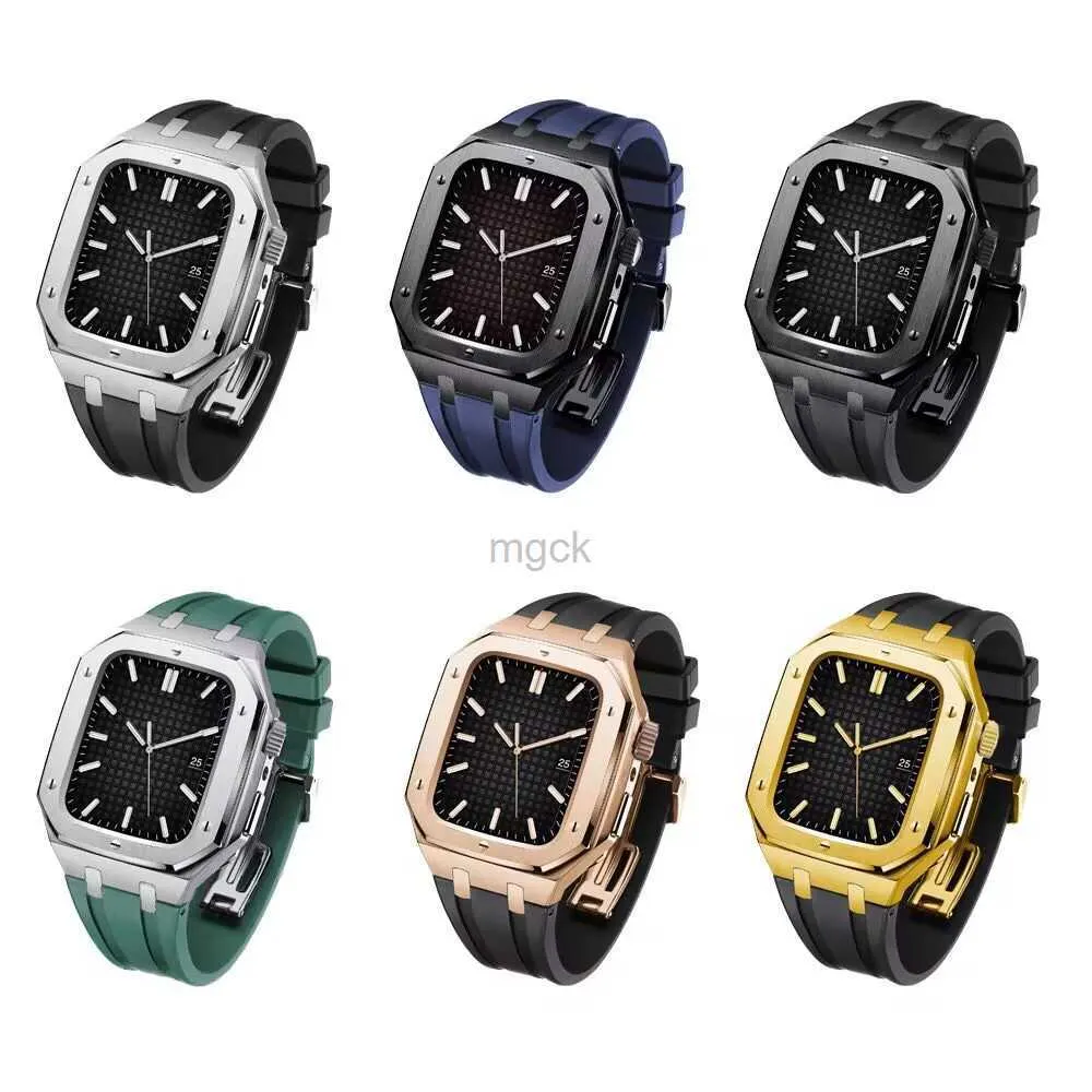 Bands Watch Ap Mod Kit Armband Armband Steel Cases Cover With Solid Band Strap Silicone Bands Watchband For Watch Series 3 4 5 6 7 8 SE IWATCH 240308