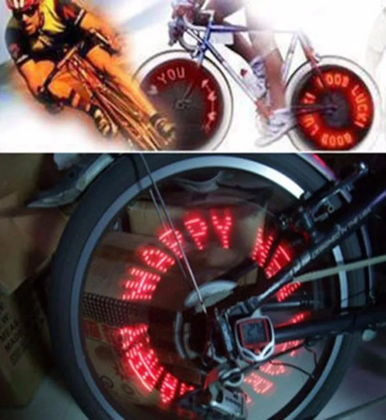 Whole New Cool 7 LED Lampada per bici da bicicletta Ruota per pneumatici Raggio Flash Lettera Luce Search3192346