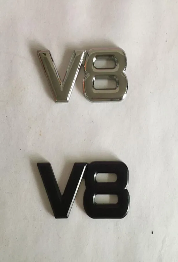 3D Metall V8 Embleme Abzeichen Autoaufkleber Auto-Styling schwarz und silber1007846