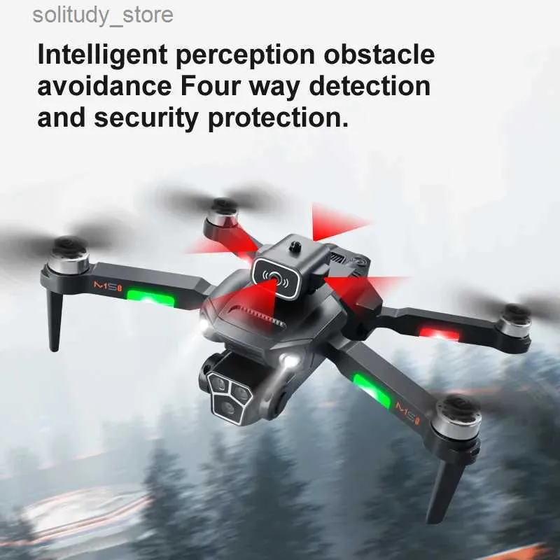 Drones M1S Drone 4K Professionele drievoudige camera Borstelloze motor Obstakel vermijden Luchtfotografie Opvouwbare Rc Quadcopter Schort Verkoop Q240308