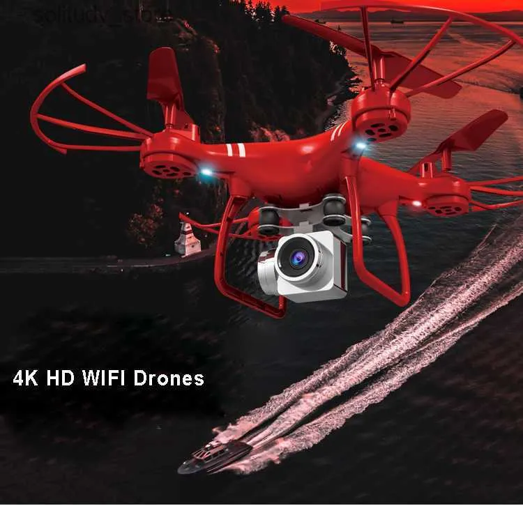 Drones Mini Drone com 4K 1080P 720P Câmeras HD Long Range Professionl Fpv Aeronaves Quatro Eixos Air Remote Control Helicopter Ultra Endurance Uav Q240308