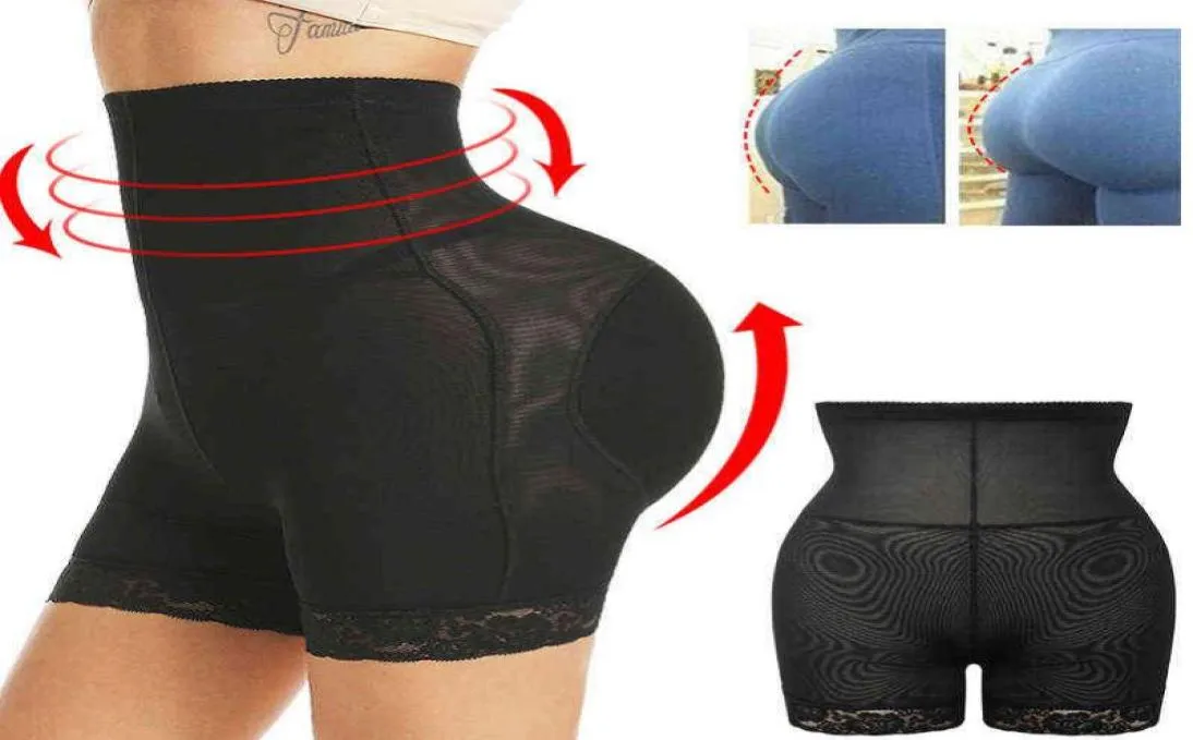 Booty Enhancer taille haute formateur Lifter ventre contrôle culottes sous-vêtements slips Shapewear avec Pad Shorts corps Shaper pour femme 8619791