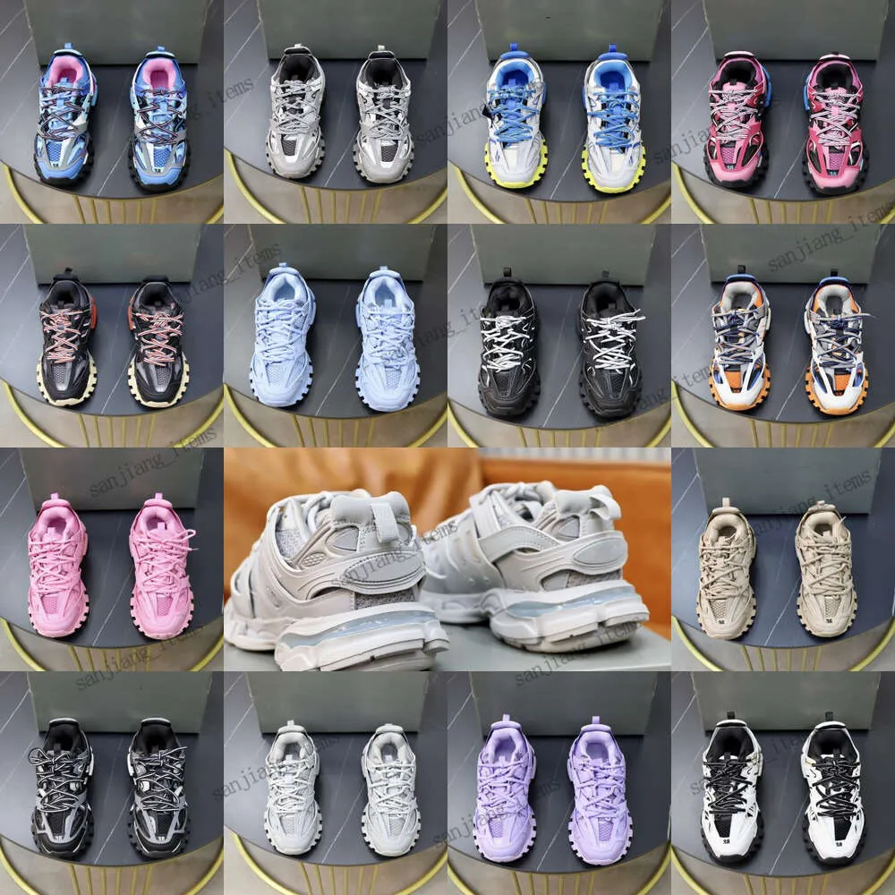 2024 couleurs t s Gomma Sneaker Shoes Femme Men Men Triple 3 3.0 Tracks Low Top Trainrs Mesh Leather Platform Runner Designer Shoe 35-44 Tailles Bottes de vitesse Paris
