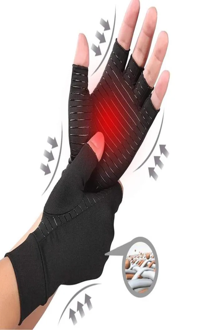 1Pair Compression Gloves Women Men Joint Pain Relief Half Finger Brace Arthrit Terapy Wrist Support Antislip Glove6154423