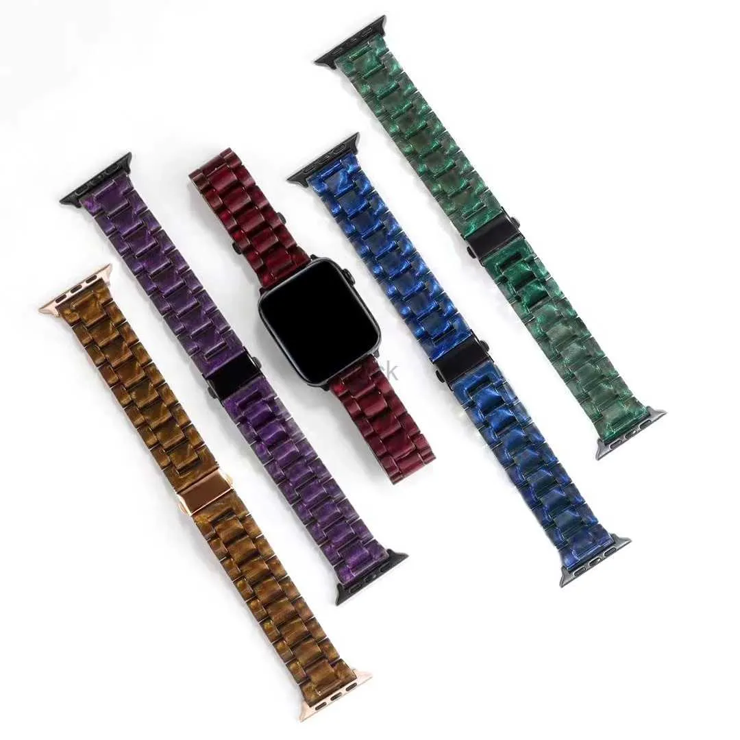 Bandes Montre Bracelet de luxe à trois perles pour bracelets de montre 41mm 45mm 40 44mm 38mm 42mm Bracelet bracelets de montre pour Iwatch série Ultra 8 7 6 5 SE 4 3 bracelets accessoires 240308