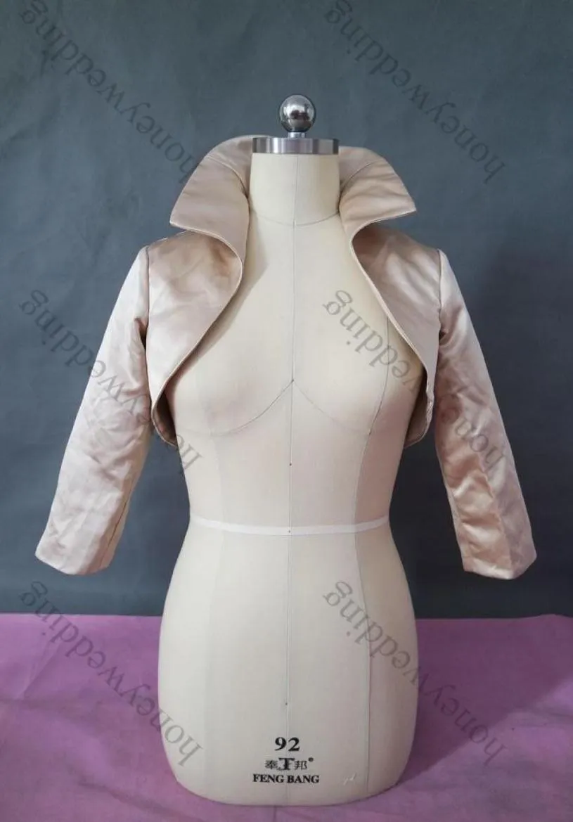 2014 New Style Real Picture Long Sleeves Satin High Neck Wedding Jacket Wedding Wrap DH76268276806