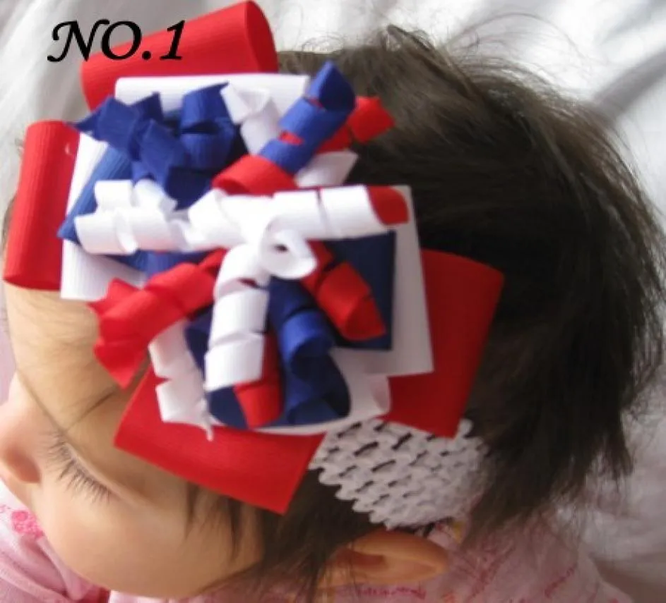 24pcs Najnowsze 4 lipca Włosy Łostki Girl Butique Hair Bows Patriotyczne łuki Czwarty z lipca 9941340