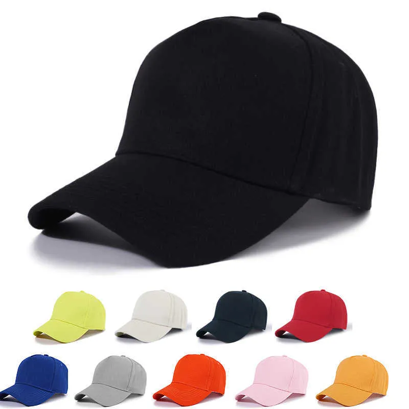 Casquette de baseball rigide en coton cinq pièces pour hommes et femmes, casquette à plaque lisse de couleur pure, chapeau coréen pour femmes printemps et automne