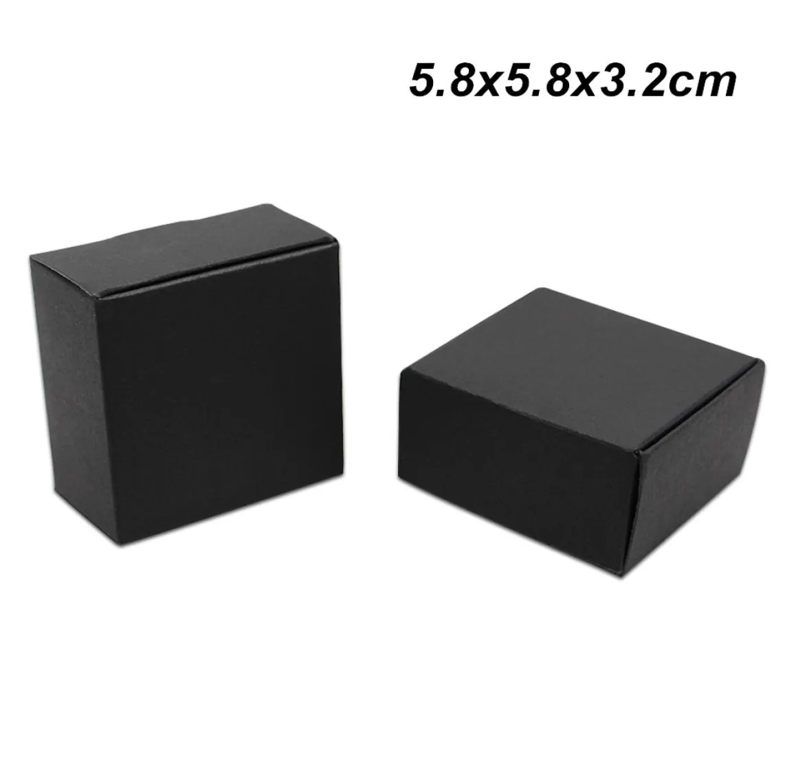 50pcslot 58x58x32cm Tablero de papel negro Cajas de embalaje de jabón hechas a mano para accesorios de joyería Papel Kraft Regalos de cumpleaños Almacenamiento Pac3944267