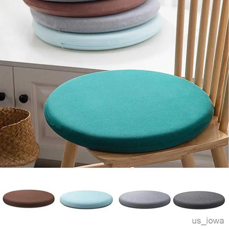 Kussen/decoratief rond memory foam kussen comfortabel ademend gewatteerde krukhoes wasbare mat voor thuis slaapkamer woonkamer