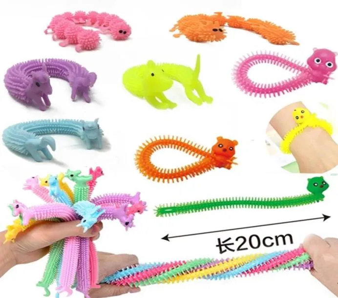 Sensory Fidget Noodle Silicone Corda Stress Reliever Vent Caterpillar Centipede Unicorn Descompression Pull Ropes Ansiedade Relief Toy3570336