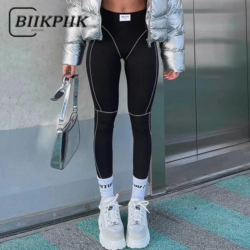 BIIKPIIK Fashion Skinny Pants Female Seamless Streak Casual Stretchy Leggings For Women Sporty Workout Overalls Summer Outfits 240222