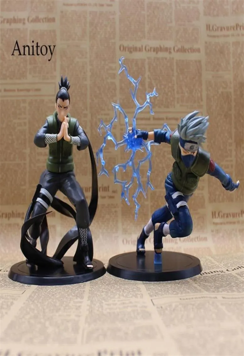 Figurines Hatake Kakashi Shikamaru Japonais Figure d'anime 2pcsset PVC Figurines à collectionner modèle jouets 15 cm KT3630 MX2003192314881