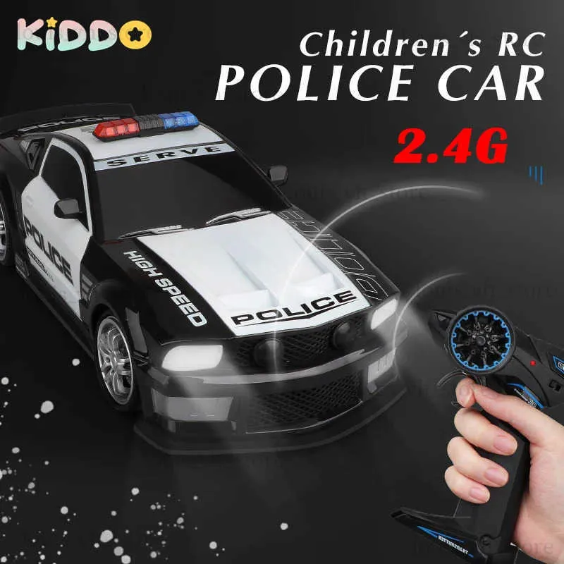 Electric/RC Car 2.4GHz RC Car Police Veihcle 1/12 Remote Control Cars Toy with Lights Durable Chase Drift Electric Vehicle Toys for Boys Gifts T240308